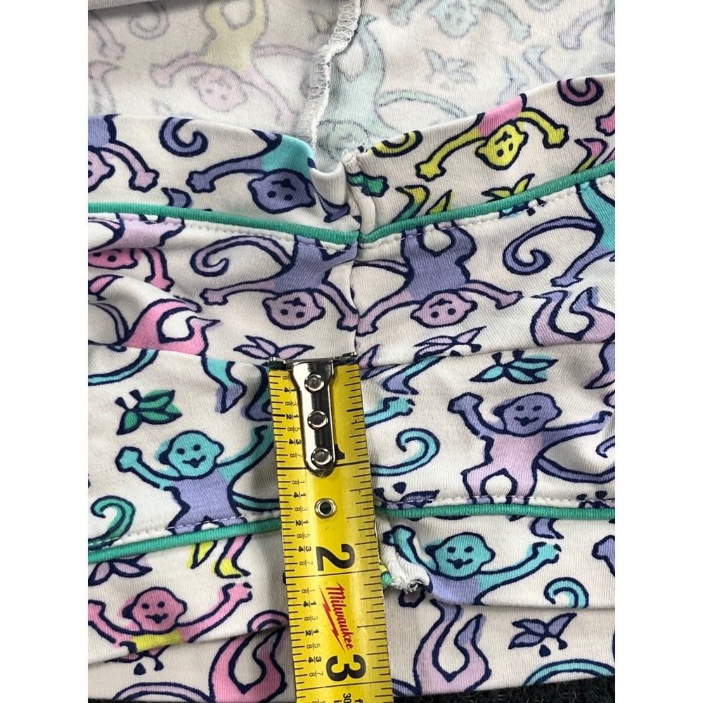 Roller Rabbit Monkey Print Pajama Set XL Multi Color Pima Cotton Short Sleeve - Picture 10 of 10